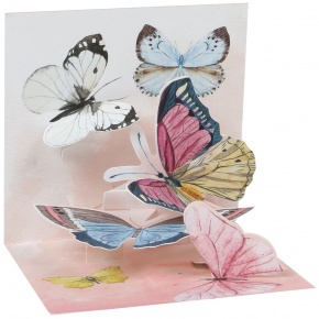 Popshots képeslap, mini, színes pillangók, Watercolour butterflies