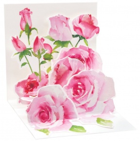 Popshots képeslap, mini, rózsaszín rózsák, Pink roses