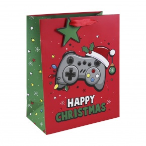 Eurowrap ajándéktasak (26,5x33x14 cm) Gamer Happy Christmas karácsonyi (4).