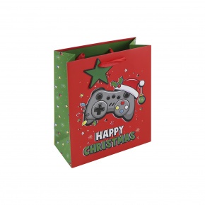 Eurowrap ajándéktasak (21,5x25x10 cm) Gamer Happy Christmas karácsonyi (4).