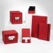 Rössler Soho fiókos doboz CD (14x26x15,4 cm, fém fogóval) piros