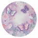 Amscan papírtányér, 23cm, 8db, lila pillangók