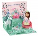 Popshots képeslap, mini, Happy Birthday, hercegnő unikornissal